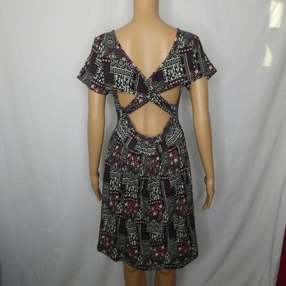 Forever 21 + Plus Size Floral Patchwork Dress Open Back Crisscross Straps 1XL - Picture 5 of 6